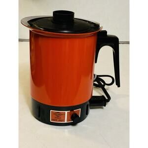 West Bend Vintage Instant Hot Pot 36 Ounces Orange Electric Tested